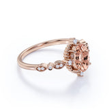 Vintage 1.50 ct Oval Morganite Engagement Ring