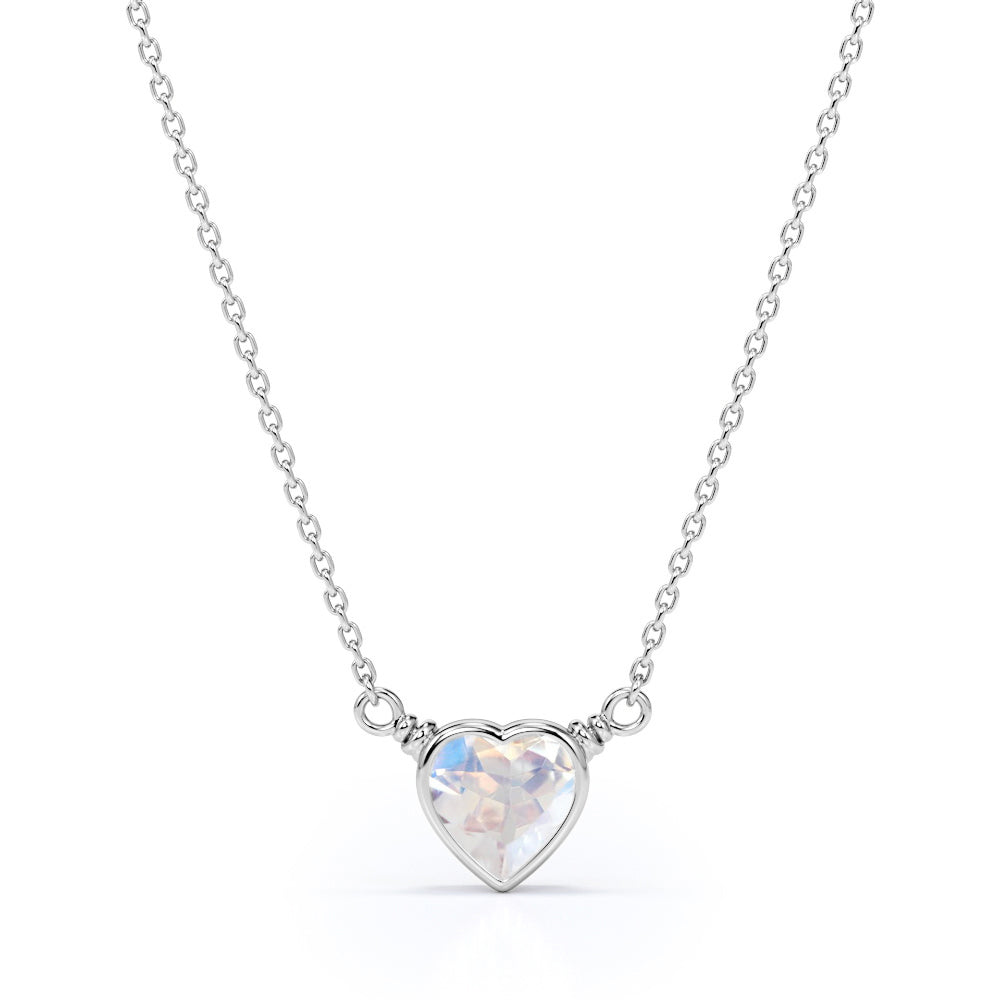 Bezel 0.5 carat Petite Heart Pendant with 18k Black Gold Over Silver Necklace