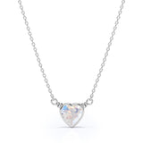 Bezel 0.5 carat Petite Heart Pendant with 18k Black Gold Over Silver Necklace