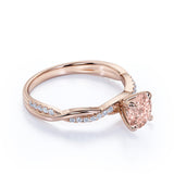 1.25 ct Round Peach Pink Morganite Infinity Engagement Ring