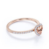 1.50 ct Heart Morganite Halo Engagement Ring