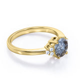 Seven Stone 0.60 Ct Round Salt and Pepper Diamond Engagement Ring