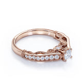 0.75 carat Timepiece Jewelry Cushion Moissanite and Diamond Engagement Ring in White Gold - Mother's Day - Anniversary