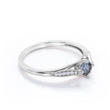 0.75 Ct Round Salt and Pepper Diamond Milgrain Engagement Ring