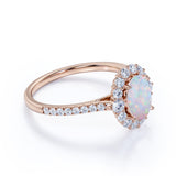 1.75 Ct Oval Cut Lab Created Opal Halo Engagement Ring