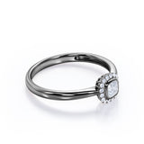 0.50 Ct Princess Cut Diamond Halo Engagement Ring