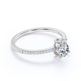 1.25 Carat Pear Shape Moissanite Pave Engagement Ring