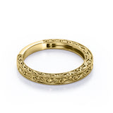 Vintage Filigree Plain Wedding Ring Band