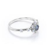 Snowflake 0.58 Ct Round Salt and Pepper Diamond Promise Ring