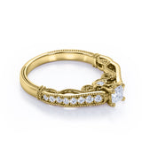 0.75 carat Timepiece Jewelry Cushion Moissanite and Diamond Engagement Ring in White Gold - Mother's Day - Anniversary