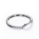 Pave Curved 0.15 TCW Round Half Eternity Wedding Band