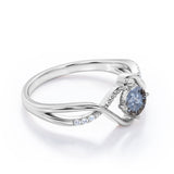 0.45 Ct Round Salt and Pepper Diamond Infinity Engagement Ring