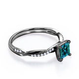 Minimal 4 Claws 1.25 Carat Princess Cut Lab Created Alexandrite And Diamond Infinity Engagement Ring In White Gold