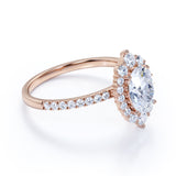 1 Ct Oval Cut Diamond Halo Engagement Ring