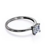 Striking 1 carat Princess Moissanite Solitaire Engagement Ring in Black Gold