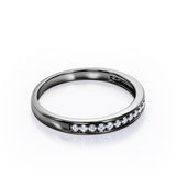 Classic 0.15 TCW Round Brilliant Cut Diamond Pave-Channel Design Wedding Band in 10K Yellow Gold