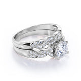Infinity 1.50 Carat Round Cut Moissanite Wedding Ring Set