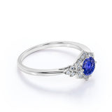 1.25 Ct Round Cut Lab Sapphire Floral Engagement Ring