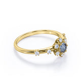 Snowflake 0.58 Ct Round Salt and Pepper Diamond Promise Ring