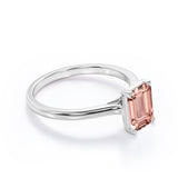 Solitaire 1 ct Emerald Morganite Engagement Ring