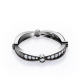 Milgrain Pave 0.15 TCW Round Cut Stackable Ring