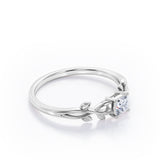 Certified Nature Inspired 0.50 Ct PrincessLab Diamond Engagement Ring