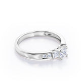 Certified 0.50 Ct Princess Lab Diamond Seven Stone Engagement Ring