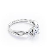 Certified 0.50 Ct Princess Lab Diamond Five Stone Engagement Ring