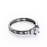Certified 0.50 Ct Princess Lab Diamond Seven Stone Engagement Ring