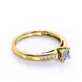 Minimalist 4-Prong Cathedral 0.35 TCW Princess Cut Diamond Mini Flush Pave Engagement Ring in 10K Rose Gold