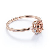 Antique 1.65 Carat Oval Cut Salmon Morganite and Diamond Crown Engagement Ring in White Gold