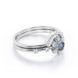 Snowflake 0.95 Ct Round Salt and Pepper Diamond Bridal Set