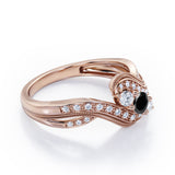 0.7 ct Round Lab Black Diamond Infinity Engagement Ring