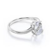 1.25 Carat Oval cut Moissanite Solitaire Engagement Ring in 10k White Gold