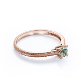 Dainty 1 Ct Round Cut Moss Agate Solitaire Engagement Ring