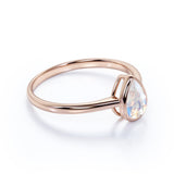1 ct Teardrop Moonstone Solitaire Engagement Ring