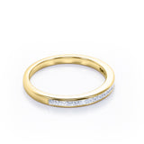 Channel Design 0.15 TCW Princess Cut Wedding Band