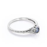 Solitaire 0.50 Ct Round Salt and Pepper Diamond Engagement Ring