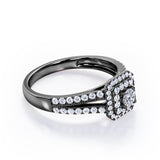 Milgrain 1 Ct Round Diamond Split Shank Engagement Ring