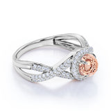 Infinity 1.50 ct Round Morganite Halo Engagement Ring