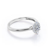1 Carat Round Cut Moissanite And Diamond Halo Engagement Ring In White Gold