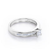 Certified 0.50 Ct Princess Lab Diamond Channel Engagement Ring