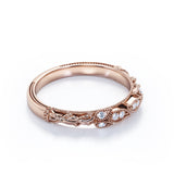 0.25 Carat Round Cut Milgrain Shank Wedding Band