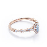 1.20 ct Pear Aquamarine Halo Infinity Engagement Ring