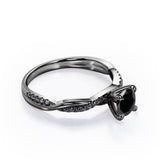 1.25 ct Round Lab Black Diamond Infinity Twisted Engagement Ring