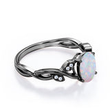 1.10 Ct Oval Cut Lab Created Opal Infinity Engagement Ring