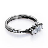 Certified Three Stone 0.50 Ct Princess Lab Diamond Engagement Ring