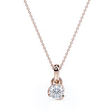 Martini Set 1 Carat Round Certified Moissanite Tension Back Solitaire Pendant Necklace