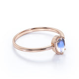 Vintage Inspired 1.50 Carat Oval Rainbow Moonstone and Classic 6 Prong Engagement Ring in White Gold