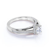 Certified 1 Ct Round Lab Diamond Vintage Engagement Ring